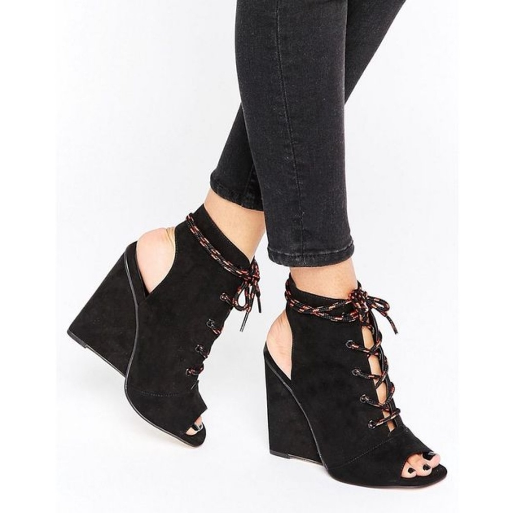 ASOS Suede Lace Up Wedges
